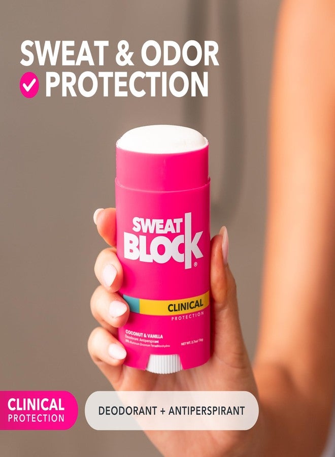 SweatBlock Clinical Strength Deodorant Antiperspirant for Women Coconut and Vanilla Scented 2 Pack 48 Hour Protection Against Sweat and Body Odor Gentle Daily Use Formula for Confidence and Freshness - Image 2