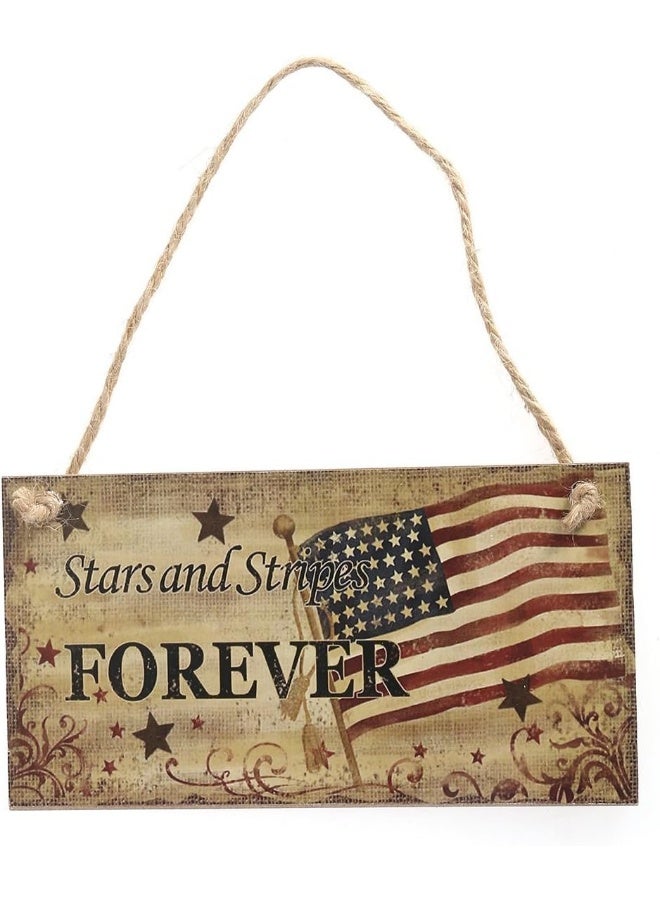 BinaryABC 4th of July Wooden Sign Plaque Door Wall Hanging Decorations Fourth of July Independence Day Memorial Day Party Decorations - Image 4