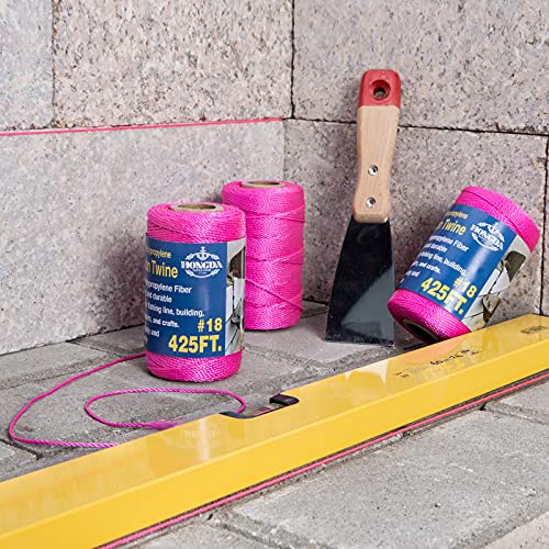 HONGDA Twisted Mason Line, 425 Feet #18 Twisted Polypropylene Mason Line String Perfect for Masonry Jobs and for The Layout of General Construction, Gardening, DIY Project, Fluorescent Pink - Image 5