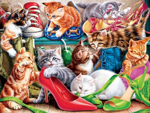 Buffalo Games Shoe Closet Kittens 750 Piece Jigsaw Puzzle for Adults Challenging Puzzle Perfect for Game Nights Finished Size is 24 x 18 - Image 1