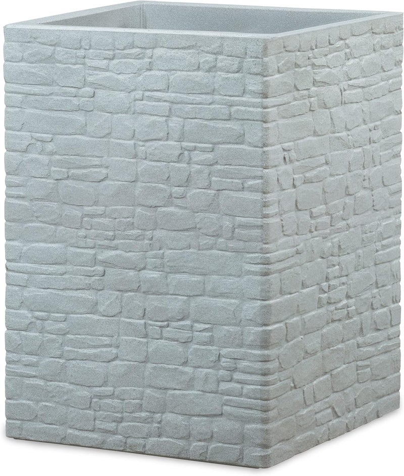 Scheurich Muretto High Plastic Planter - Stony Grey - Image 1