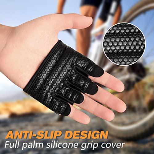 RYMNT Minimal Workout Gloves,Short Micro Weight Lifting Gloves Grip Pads with Full Palm Protection & Extra Grip for Men Women Weightlifting,Gym,Cross Training,Powerlifting,WODs.Leopard-Medium - Image 3