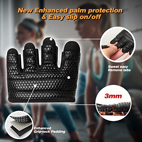 RYMNT Minimal Workout Gloves,Short Micro Weight Lifting Gloves Grip Pads with Full Palm Protection & Extra Grip for Men Women Weightlifting,Gym,Cross Training,Powerlifting,WODs.Leopard-Medium - Image 5