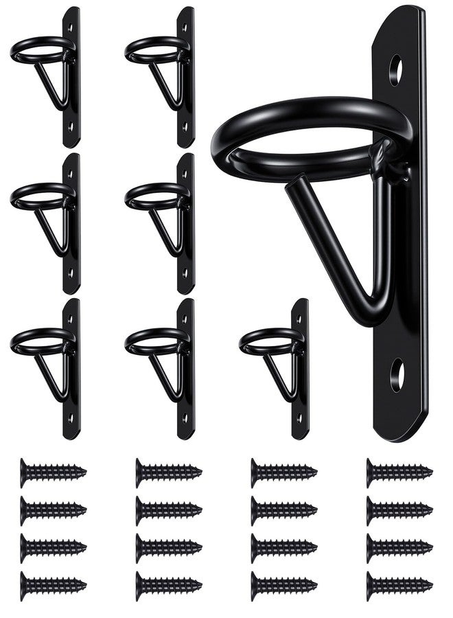 JOUTYFOR 8 Pcs Bucket Hooks for Horses Metal Equestrian Water Bucket Hook Hangers Horse Stalls Feed Barn Farmhouse Supplies (Black) - Image 1