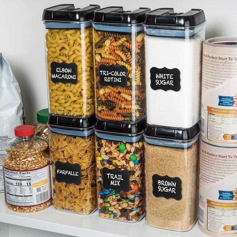 Shazo Airtight Food Storage Containers with Lids - 6 PC BPA Free Clear Plastic Cereal Containers with Easy Lock Lids for Kitchen and Pantry Organization for Snacks and Pasta - 1.2L - Image 4