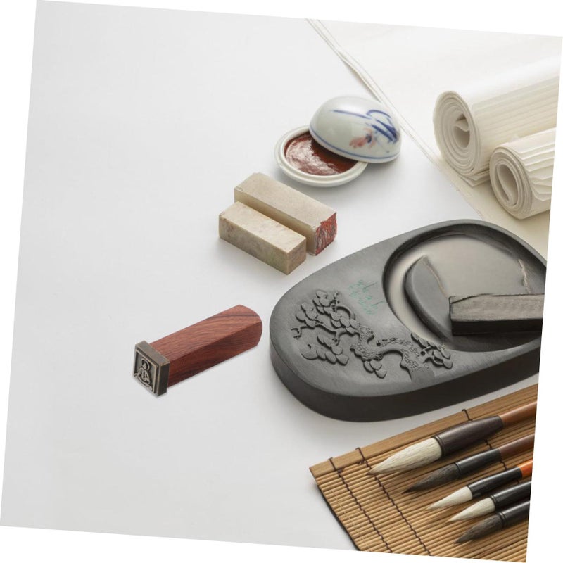 Yardwe Meditation Sandalwood Stamp Set Chinese Calligraphy Pottery Art Tools For Craft Painting Clay Texture Zen Design Equipment - Image 5