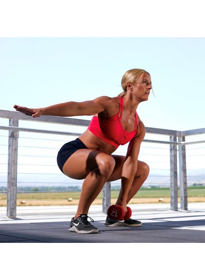 SPRI Vinyl-Coated Dumbbell Pair – 1.8 kg (4 lb), Hex Ends, Color-Coded Design - Image 2