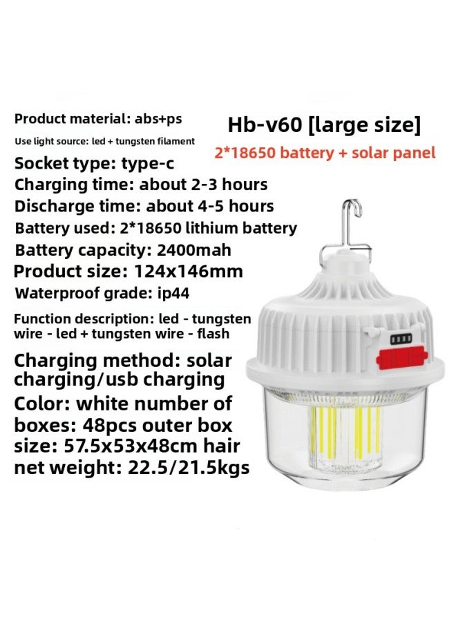 Outdoor Camping Atmosphere Light Tent Light Typec Charging Camping Hanging Light Multifunctional Field Camp Light With Output