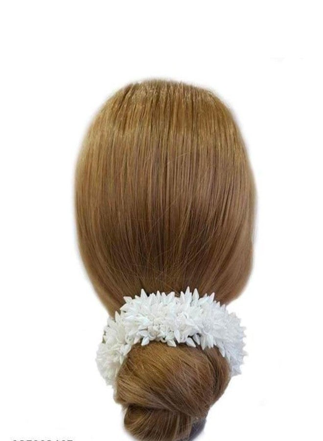 MYSELF Mogra And Rubber band Gajra Hair Accessories Hair Gajra White 15 Grams (Pack of 2) - Image 2
