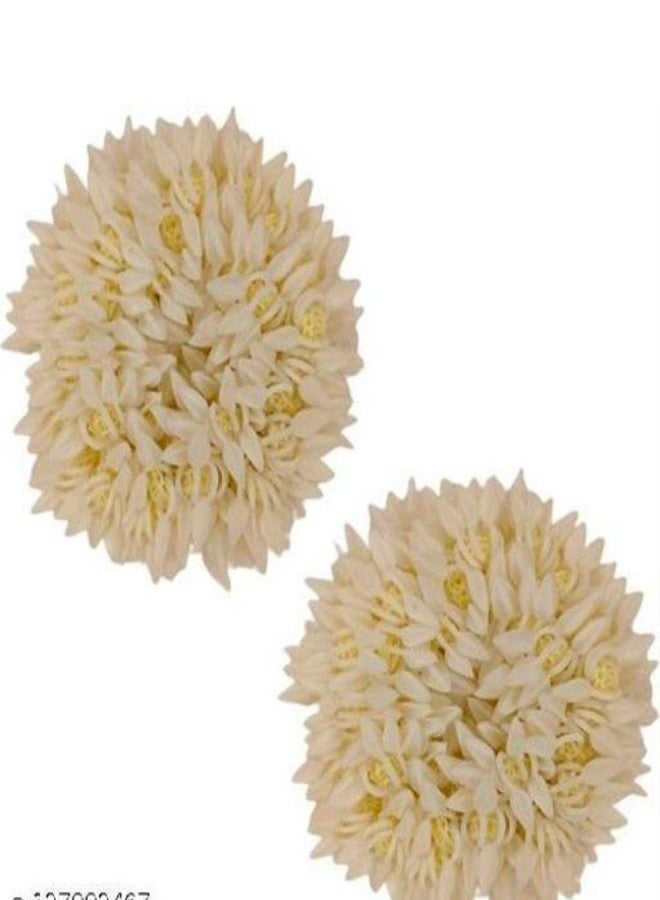 MYSELF Mogra And Rubber band Gajra Hair Accessories Hair Gajra White 15 Grams (Pack of 2) - Image 1