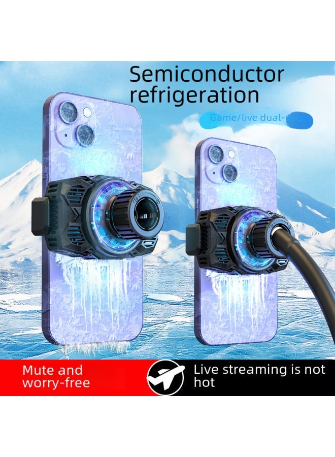 2024 Semiconductor Refrigeration Turbo Fan Universal Wheel Bracket Radiator Live Cooling Chicken Artifact-Color:S18 Black  - Image 2