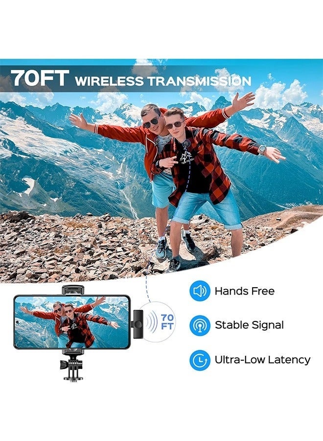 Bukela ميكروفون لافاليير لاسلكي، ميكروفون صغير سهل الاستخدام مع تقليل الضوضاء، 2 ميكروفون USB-C لهاتف iPhone 15 و iPad وهاتف Android وجهاز الكمبيوتر واللابتوب لتسجيل الفيديو والمقابلات والتدوين المرئي - Image 3