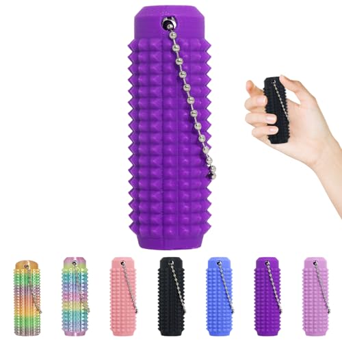 XNJAMG Little Ouchies Fidget ToysPain Stim Fidget Toy Reduce Stress for AdultsAnxiety Relief Pain StimSpiky Fidget Keychain for Anxiety ReductionSensory ToysNovelty Gifts for Friends1PCSPurple - Image 1