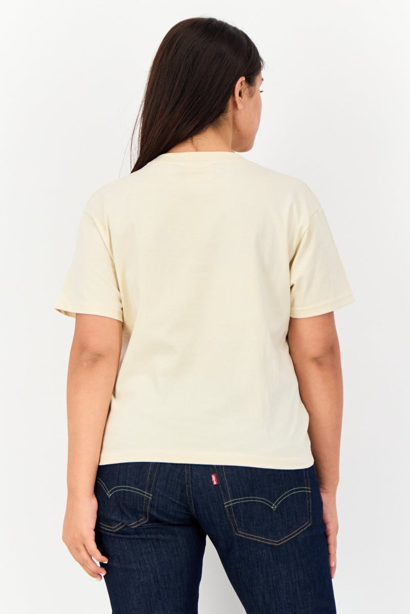 Fleischer Studios Women Crew Neck Short Sleeve Graphic Print T-Shirt, Beige - Image 2