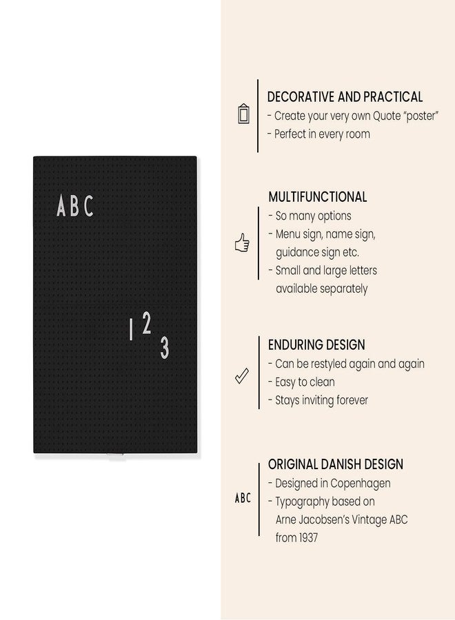 Design Letters Felt Letter board | A4 Message board | Changeable Letter board for everyday use | Use as menu board in kitchen, announcement board for baby shower, wedding, or office décor | Black - Image 3