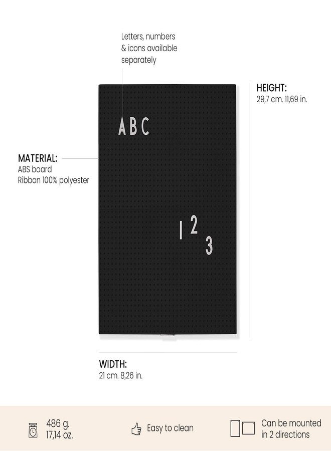 Design Letters Felt Letter board | A4 Message board | Changeable Letter board for everyday use | Use as menu board in kitchen, announcement board for baby shower, wedding, or office décor | Black - Image 2