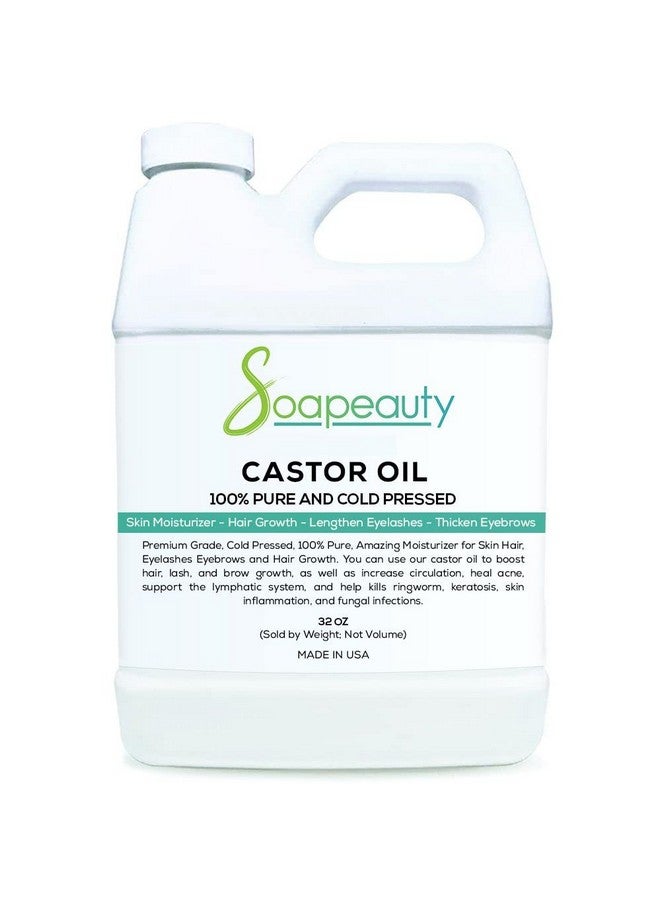 سوبيوتي زيت الخروع المضغوط على البارد، خالٍ من الهكسان، زيت الخروع الطبيعي النقي بنسبة 100%، يعزز صحة البشرة والشعر، ويكثف الحواجب ويطيل الرموش، 32 أونصة سائلة - Image 1