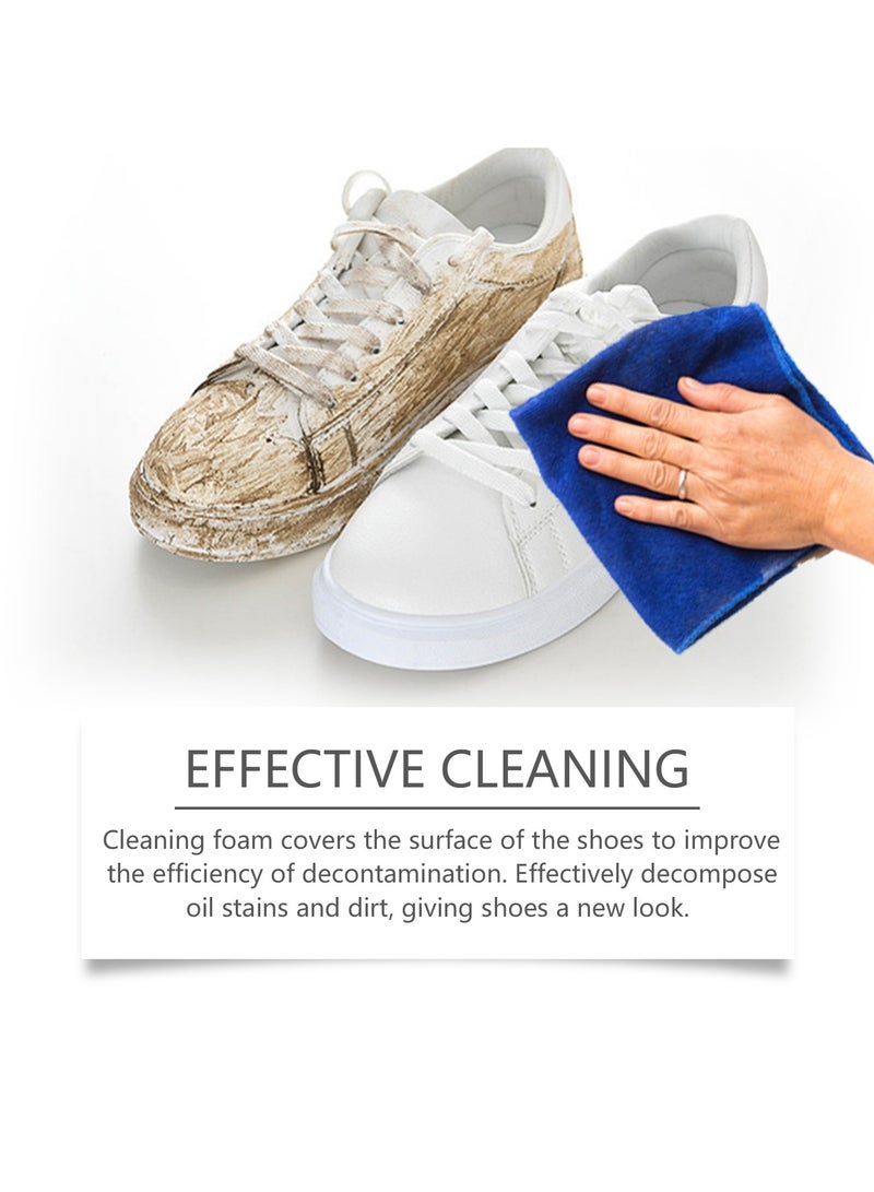 مجموعة تنظيف الأحذية البيضاء 100 مل مع فرشاة، إسفنجة ومنشفة. رغوة تنظيف الأحذية لمنظف الأحذية البيضاء. صيغة لطيفة للتنظيف الفعال. مجموعة تنظيف الأحذية مع أدوات ثلاثية. نظيف الأحذية البيضاء لجميع أنواع الأحذية - Image 4