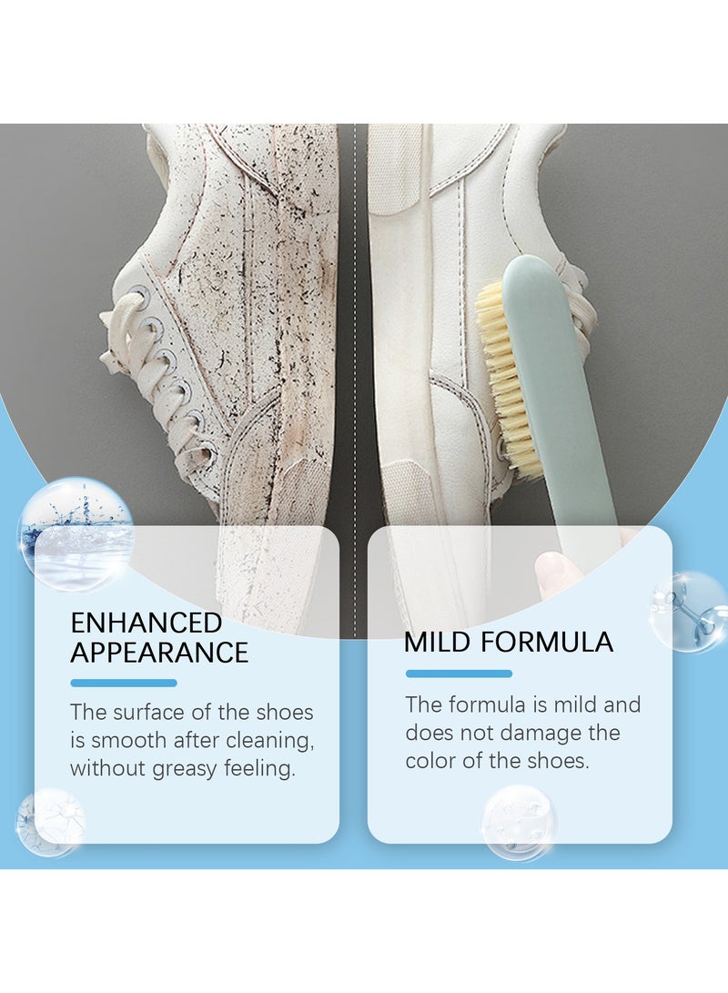 مجموعة تنظيف الأحذية البيضاء 100 مل مع فرشاة، إسفنجة ومنشفة. رغوة تنظيف الأحذية لمنظف الأحذية البيضاء. صيغة لطيفة للتنظيف الفعال. مجموعة تنظيف الأحذية مع أدوات ثلاثية. نظيف الأحذية البيضاء لجميع أنواع الأحذية - Image 5