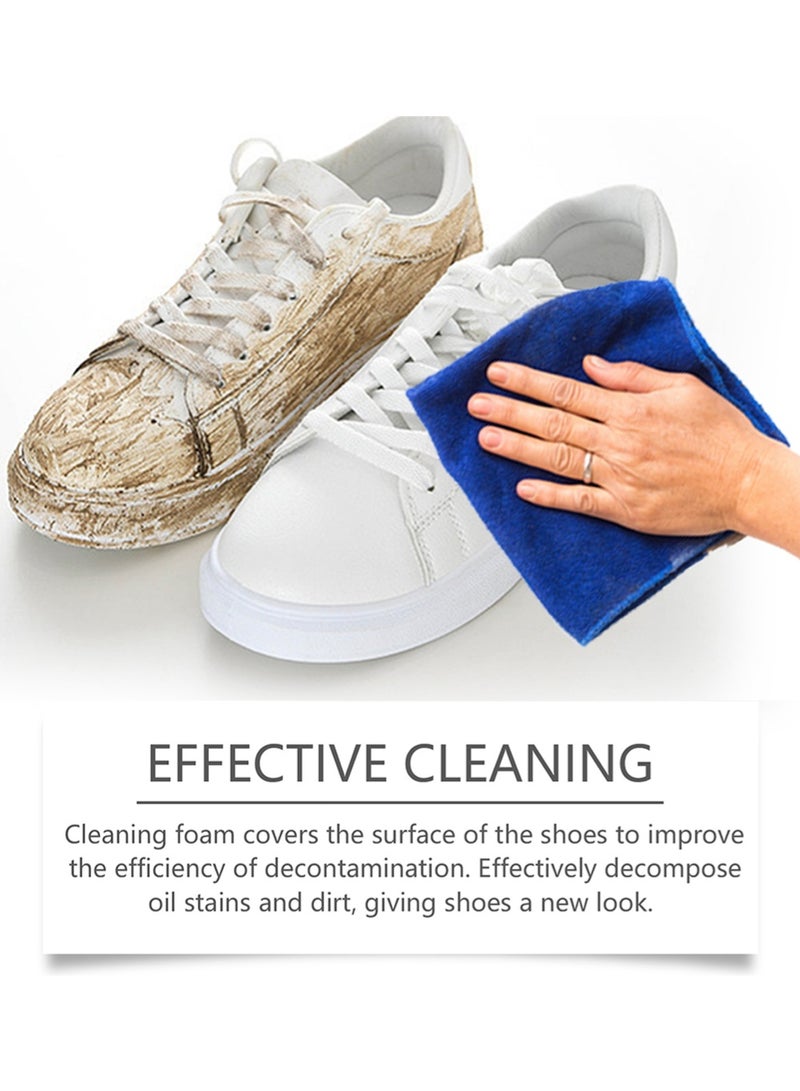Foam Shoe Cleaner Kit for Sneakers | Water-Free Sneaker Cleaner with Brush, Towel & Sponge | Deep Stain Remover for White Shoes, Canvas, Leather | Portable, Quick-Dry, Residue-Free Shoe Cleaning Set 100ml - Image 2