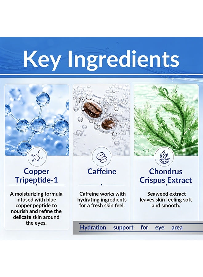 تشينغلينغ لاصقة عين GHK-Cu، قناع عيون مرطب ومُنعِم ومضيء، رقع علاجية لترطيب تحت العين ومقاومة الجفاف والخطوط الدقيقة، 6 قطع - Image 5