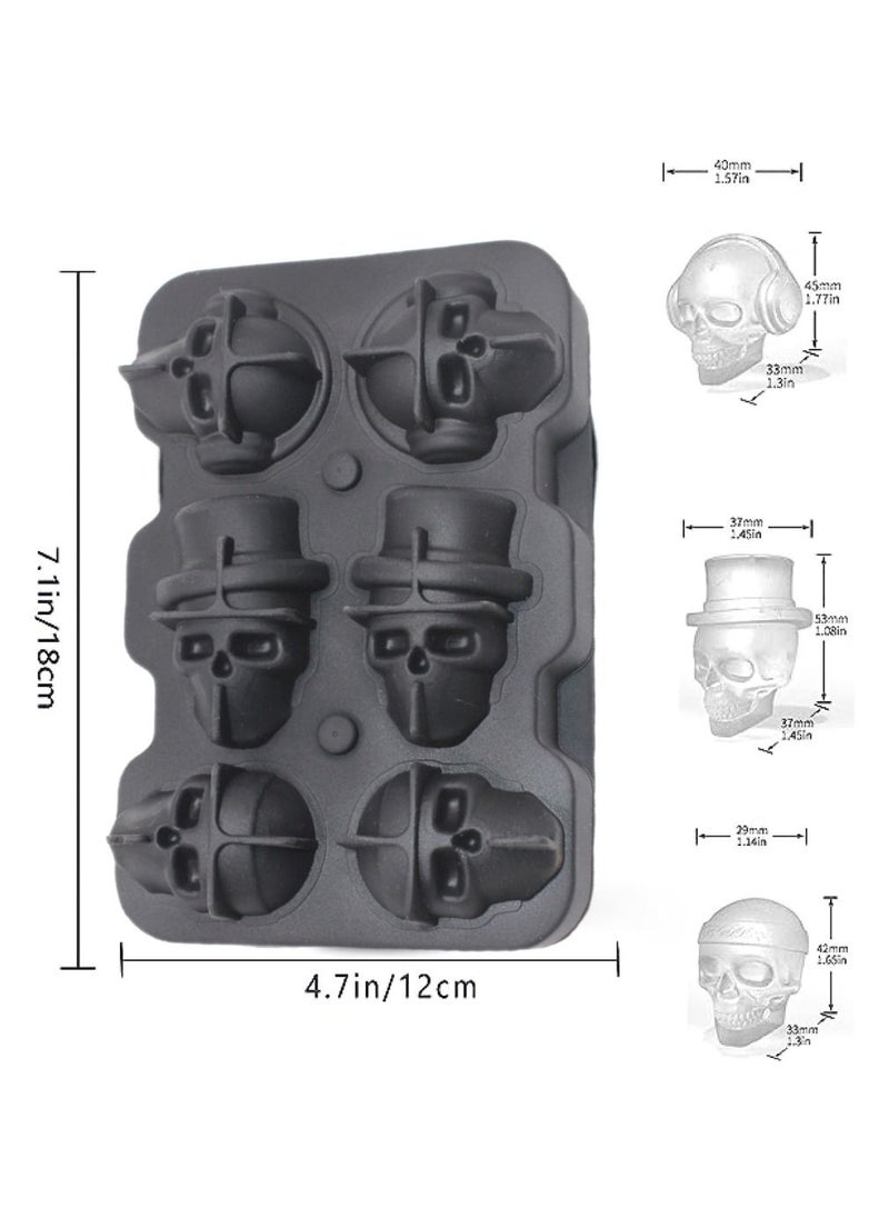 Goolsky - Goolsky Skull Ice Cube Mold, Skull Shape Ice Cube Tray with Lid, Silicone Easy Release Ice Cube Mold for Chocolate Candy Halloween - Image 1