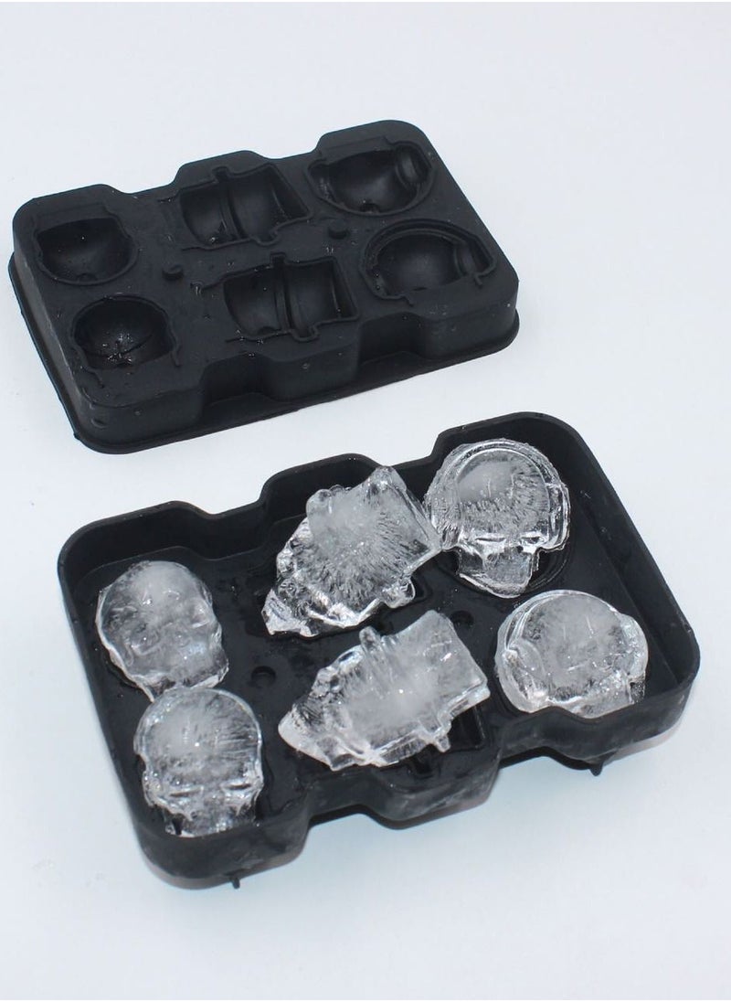 Goolsky - Goolsky Skull Ice Cube Mold, Skull Shape Ice Cube Tray with Lid, Silicone Easy Release Ice Cube Mold for Chocolate Candy Halloween - Image 1