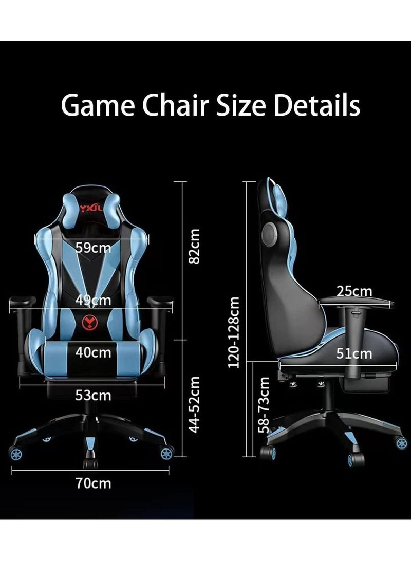 LIMOS Gaming Chair Office Chair High Back Computer Chair with Footrest and Lumbar Support(Grey) - Image 3