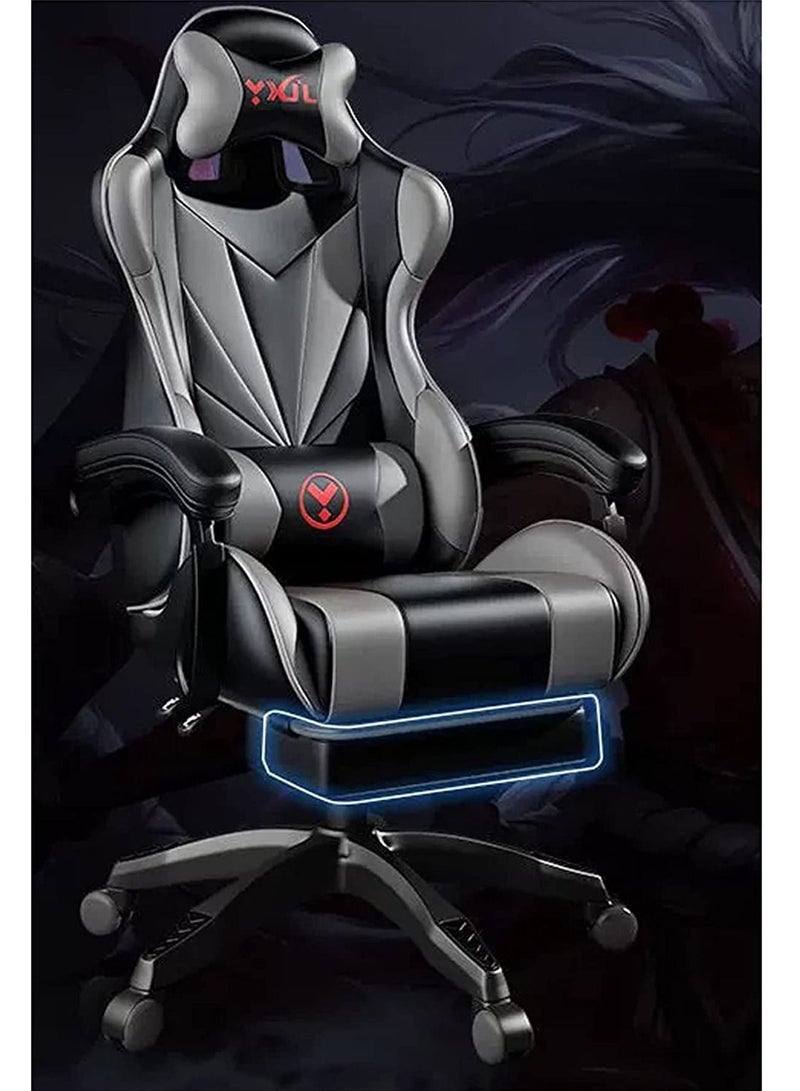 LIMOS Gaming Chair Office Chair High Back Computer Chair with Footrest and Lumbar Support(Grey) - Image 1