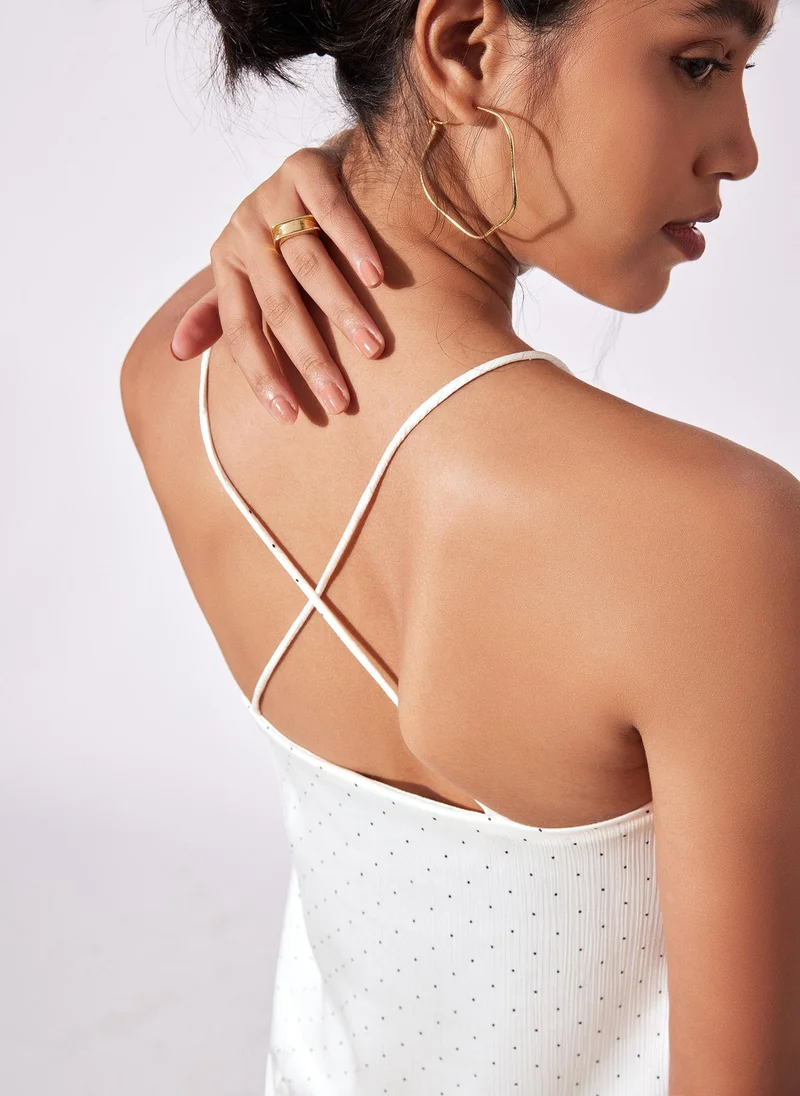 The Label Life Polka Criss Cross Back Cami