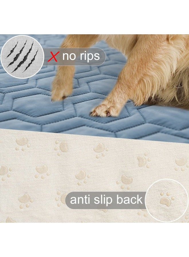 Tcksstex Waterproof and Anti-Slip Dog Bed Cover and Pet Blanket Sofa Pet Bed Mat ，car Incontinence Mattress Protectors Furniture Couch Cover for Most Cats Dogs, Pets （82x82- Stoneblue） - Image 3