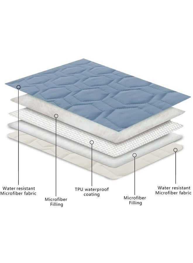 Tcksstex Waterproof and Anti-Slip Dog Bed Cover and Pet Blanket Sofa Pet Bed Mat ，car Incontinence Mattress Protectors Furniture Couch Cover for Most Cats Dogs, Pets （82x82- Stoneblue） - Image 4