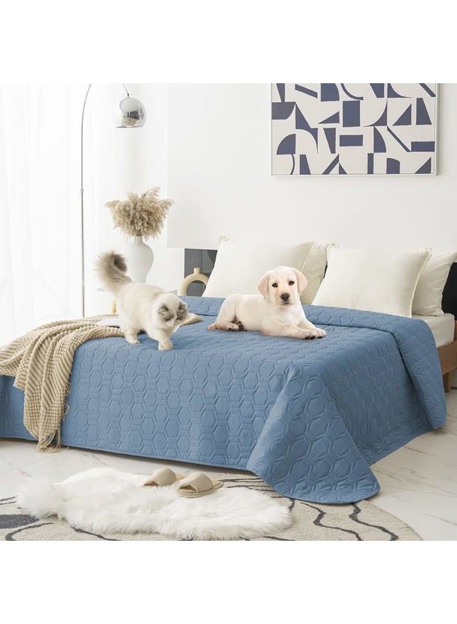 Tcksstex Waterproof and Anti-Slip Dog Bed Cover and Pet Blanket Sofa Pet Bed Mat ，car Incontinence Mattress Protectors Furniture Couch Cover for Most Cats Dogs, Pets （82x82- Stoneblue） - Image 1