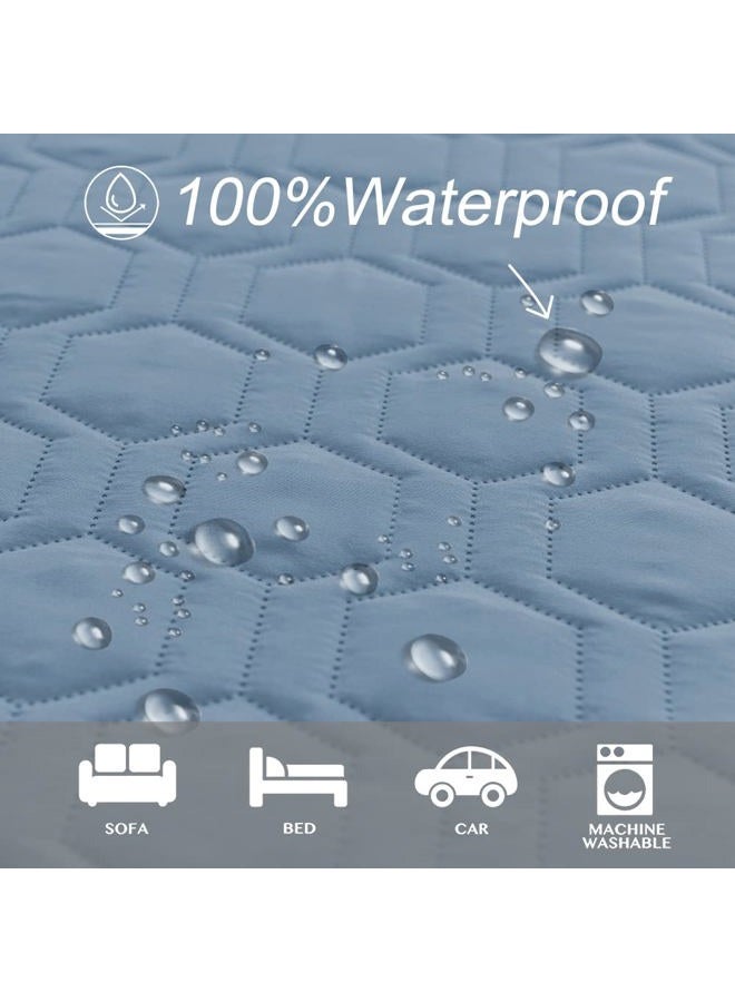 Tcksstex Waterproof and Anti-Slip Dog Bed Cover and Pet Blanket Sofa Pet Bed Mat ，car Incontinence Mattress Protectors Furniture Couch Cover for Most Cats Dogs, Pets （82x82- Stoneblue） - Image 2
