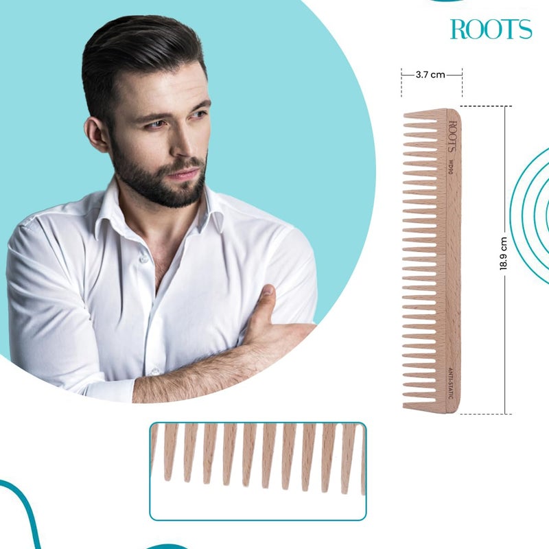 Roots Roots Wooden Dressing Hair Combs For Man and Woman WD90 - Image 4