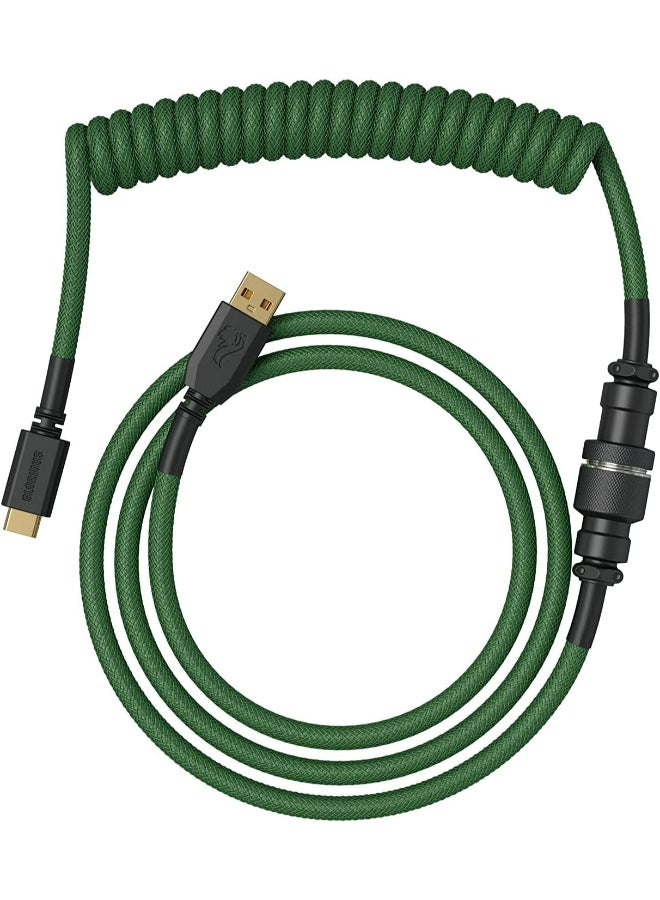 Glorious Coiled USB-C Cable - Premium Artisan Braided Cord For Mechanical Keyboards - GLO-CBL-COIL-FG - Image 1