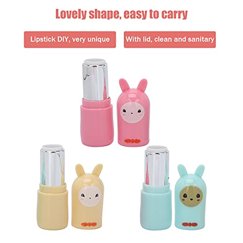 Yinhing Empty Lip Balm Tubes, 6 Pcs/set Refillable Lipstick Container Kit - Cartoon Animal Shape Makeup Tools for DIY Homemade Lipstick - Image 3