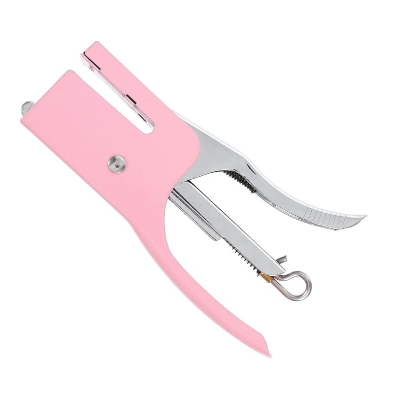 Metal Handheld Push Stapler Macaron Pink For Office Home Crafting Supplies - Image 2