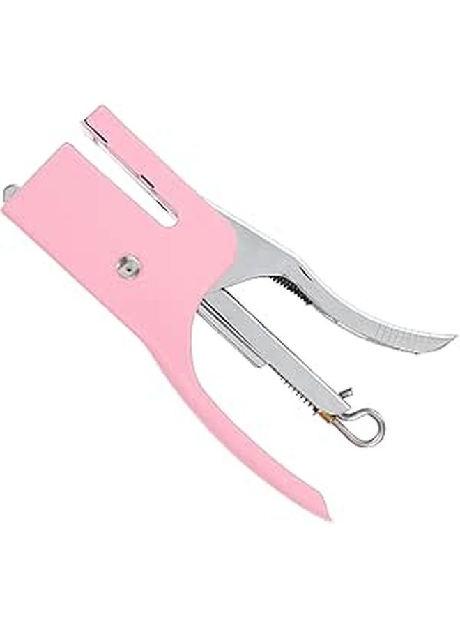 Metal Handheld Push Stapler Macaron Pink For Office Home Crafting Supplies - Image 1
