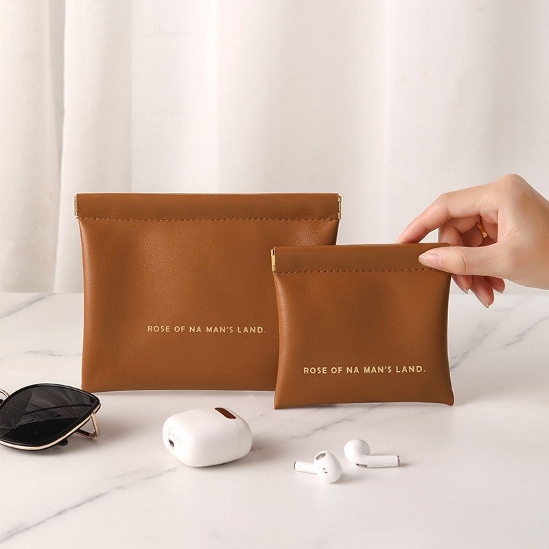 Cara Caro Pu Women's Coin Purse, Large Mini Makeup Bag, Women's Portable Storage BagHeadphone Storage Bag  - Image 3