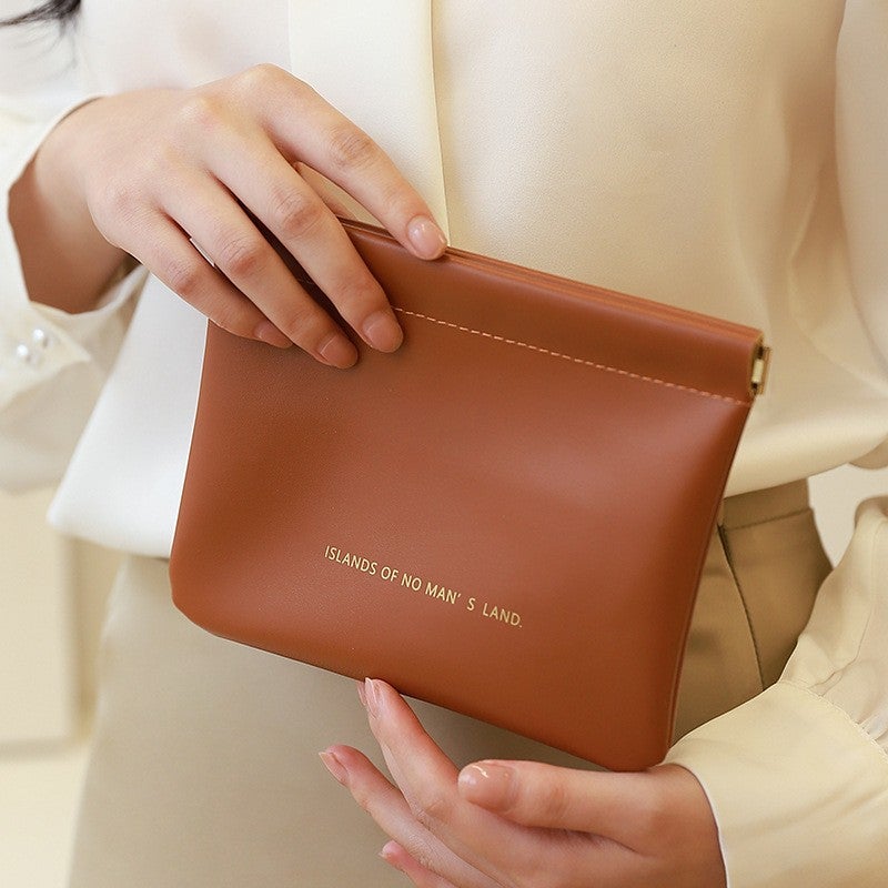 Cara Caro Pu Women's Coin Purse, Large Mini Makeup Bag, Women's Portable Storage BagHeadphone Storage Bag  - Image 1