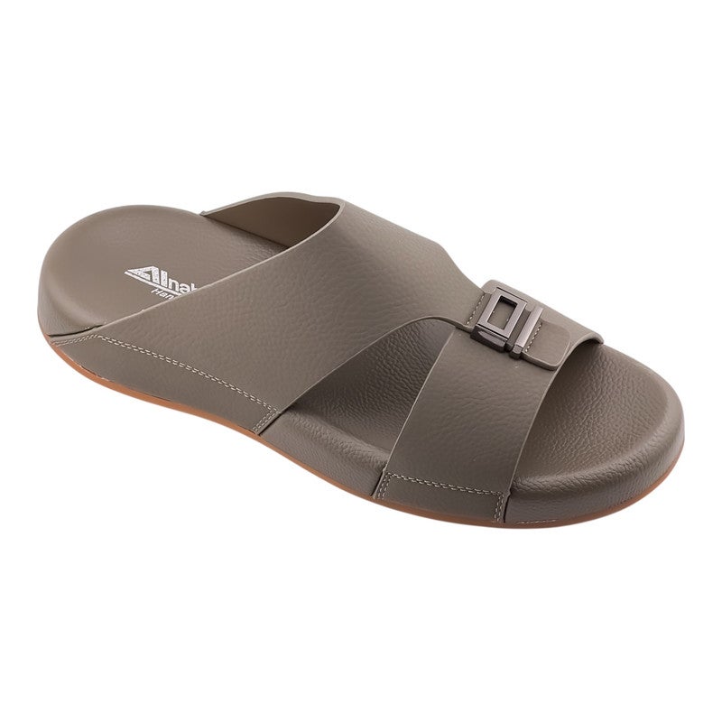 إيت صندل عربي يدوي الصنع للرجال من AET | شبشب رجالي خارجي | شبشب مفتوح من الأمام للاستخدام اليومي | جلد عربي أصلي مع ابزيم| تصميم عربي جديد | نعل داخلي مطابق للون| مريح وخفيف الوزن - Image 1