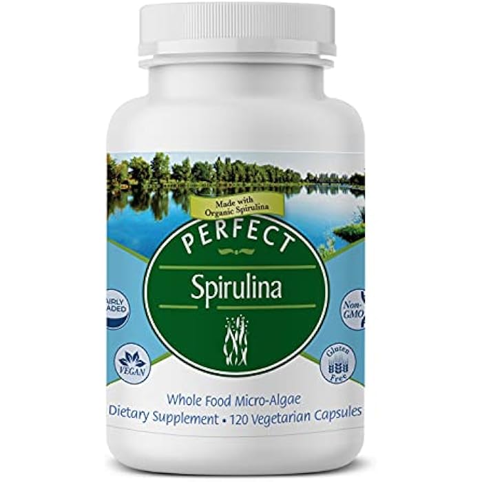 Perfect Supplements – Perfect Spirulina – 120 Vegetable Capsules – Organic Spirulina Supplement - Whole Food Micro Algae - Immune System Support - Image 1