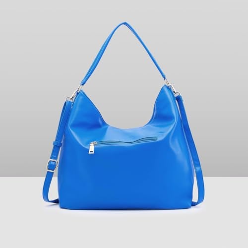 Caprese Fiorella Hobo LargeBlue Shoulder Bag for Women| Stylish, Versatile Handbag for Everyday Use | Perfect for Casual Outings, Work| Spacious Design with Comfortable Adjustable & Detachable Strap - Image 2