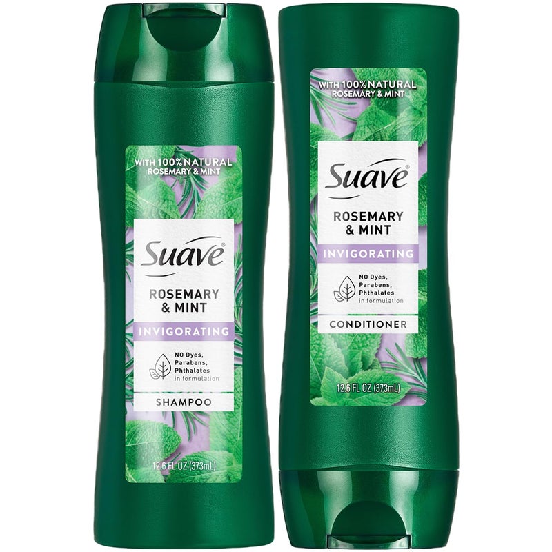 Suave Shampoo and Conditioner Set, Rosemary & Mint - Invigorating Rosemary Mint Clarifying Shampoo & Conditioner, Hair Strengthening, Scented, 12.6 Oz Ea (2 Piece Set) - Image 1