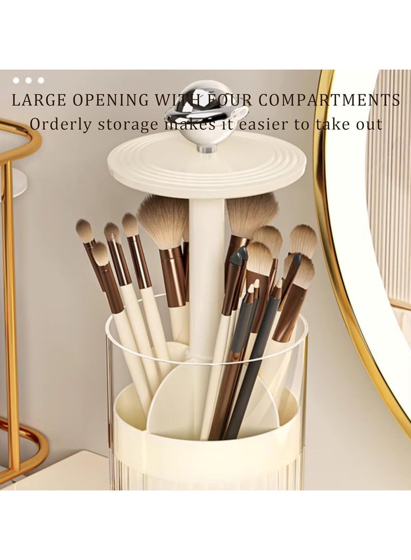 QSHOP Modern Newest Design 2025 Makeup Brush Holder with Lid, Waterproof and Dustproof Transparent Makeup Brush Storage Organizer, Cosmetic Storage for Vanity and Bathroom, No Stuck Bristles - Image 2