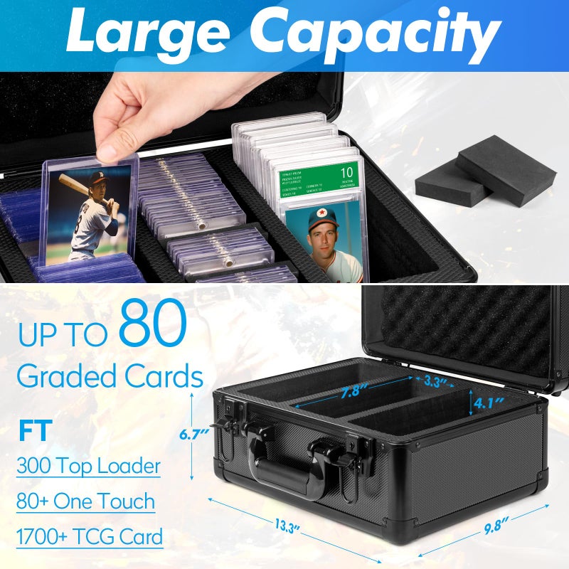 ULTRGEE Top Loaders Storage Box, Graded Card Storage Case - Holds up to 300+ Top Loaders, Trading Card Case Sports Card Storage Boxes, PSA Card Case Slab Case Holder - Image 2