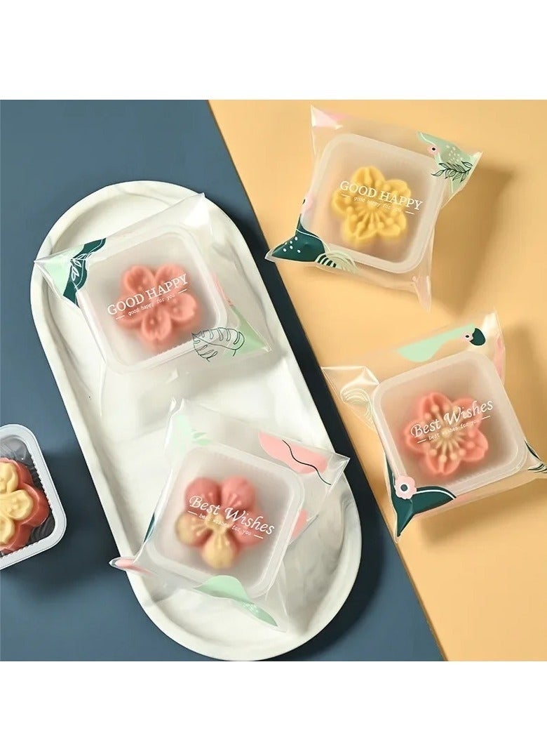 منزل الغابة 100 قطعة اكياس شفافه صغيره ذاتيه اللصق للحلوى، أكياس هدايا، أكياس صغيرة لتغليف البسكويت والمعجنات، اكياس شفافه صغيره ،أكياس تزيين للأغراض الصغيرة 7×10 سم عيد مبارك - Image 4