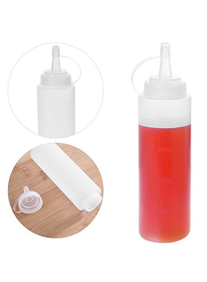 Peachjoy MixColours 5 Pack Plastic Squeeze Bottles with Caps,8 Oz,Best Dispensers for Home and Restaurant Ketchup, Mustard, Mayo, Dressings, Olive Oil, BBQ Sauce- BPA Free  - Image 2