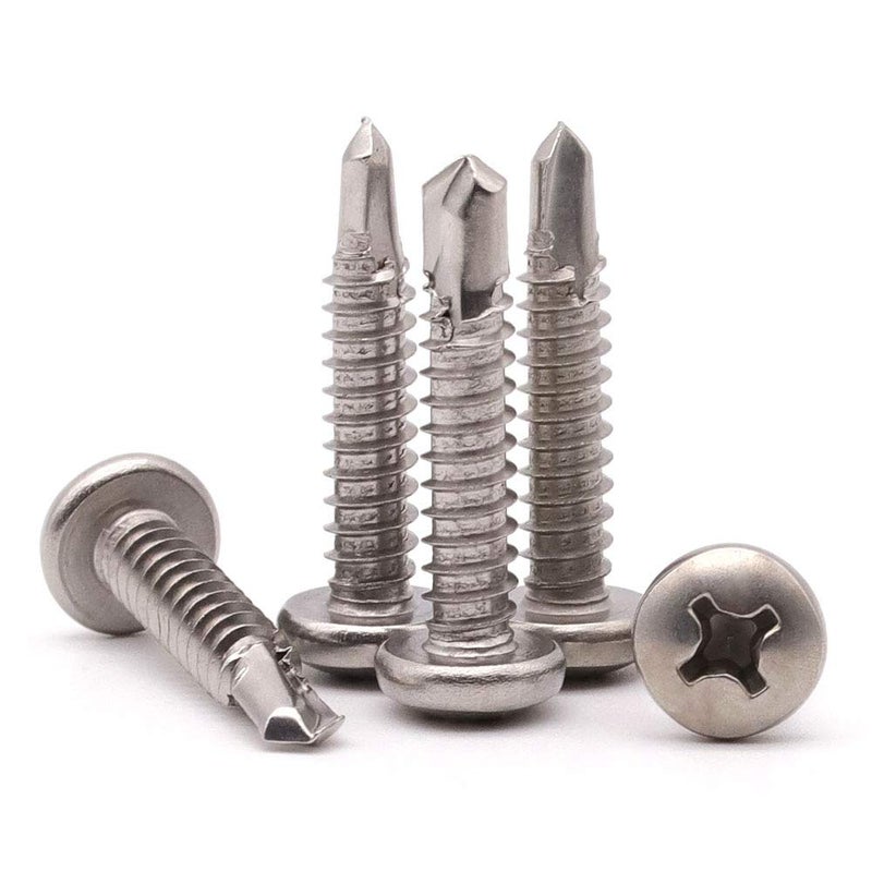 RoyceMart #6 X 1/2"" (100 Pcs) Pan Head Self Drilling Screws For Metal Phillips Drive Self Tapping Sheet Metal Tek Screws 410 Stainless Steel Full Thread No Pre-Drilled Needs - Image 3
